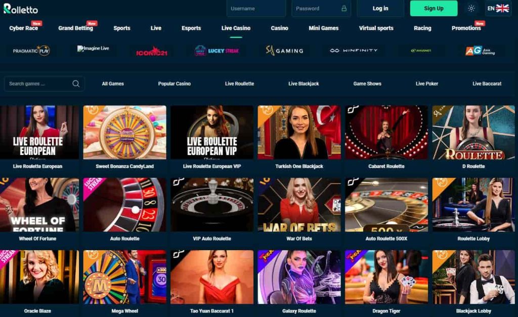 rolletto live casino